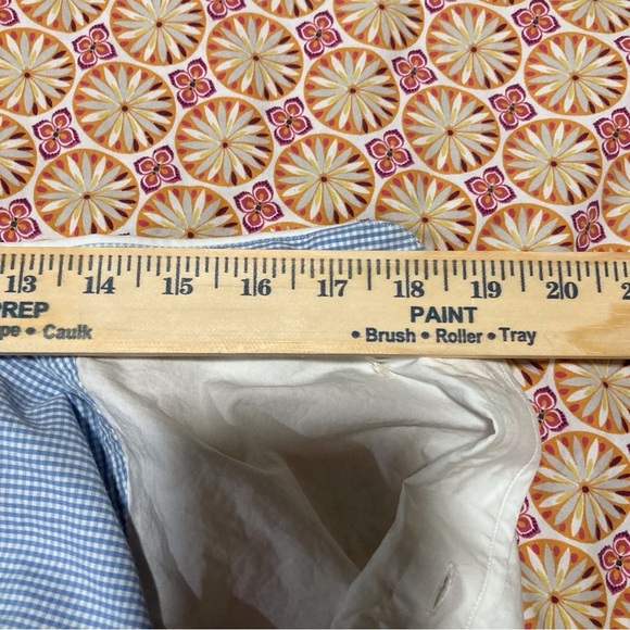 Devon Harris Men's White with Blue Gingham Sleeves 100% Cotton Button Down Shirt - Picture 7 of 12